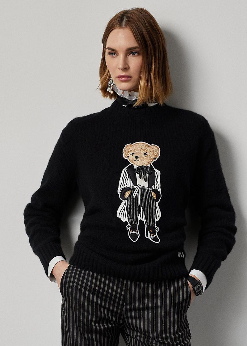 Sueter Ralph Lauren Mujer Cinema Polo Bear Cashmere Jumper Chile Negras JGWQP-9657